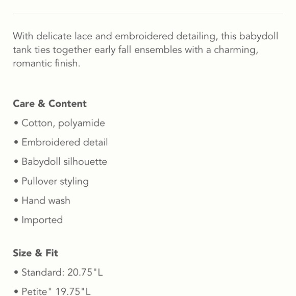 Anthropologie Embroidered Babydoll Tank NWT XS - Picture 10 of 14